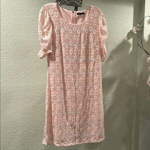 Tommy Hilfiger Pink Sequin Puff Sleeve Dress
